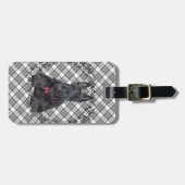 Schotse Terrier op Tartan Bagagelabel (Voorkant horizontaal)