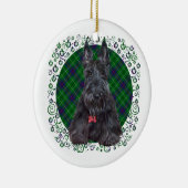 Schotse Terrier op Tartan Keramisch Ornament (Rechts)