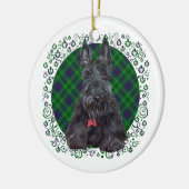 Schotse Terrier op Tartan Keramisch Ornament (Links)