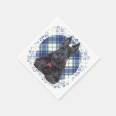 Schotse Terrier op Tartan Servetten (Hoek)