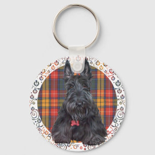Schotse Terrier op tartan Sleutelhanger