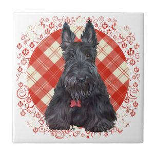 Schotse Terrier op Tartan Tegeltje