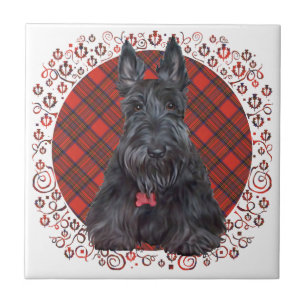 Schotse Terrier op Tartan Tegeltje