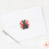 Schotse Terrier op Tartan Vierkante Sticker (Envelop)