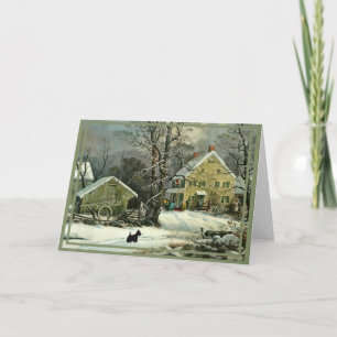 Schotse Terrier Ouderwetse Winter Kaart