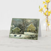 Schotse Terrier Ouderwetse Winter Kaart (Gele Bloem)