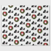 Schotse Terriër Pap en Pup met Kerstmis Cadeaupapier (Vlak)
