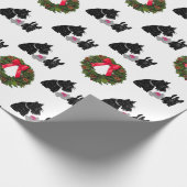 Schotse Terriër Pap en Pup met Kerstmis Cadeaupapier (Hoek)