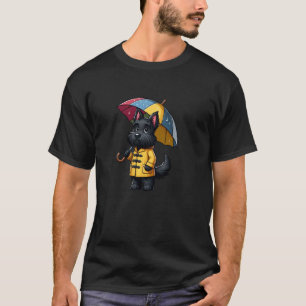 Schotse Terrier Paraplu Hond Grappige Regenjas T-shirt