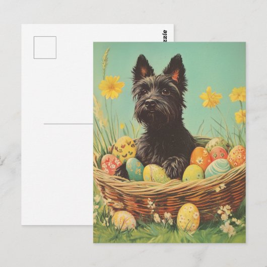 Schotse Terriër  Pasen Briefkaart (Voorkant / Achterkant)