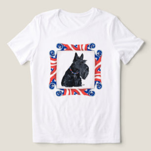 Schotse Terriër Patriottische Amerikaanse vlag Tri-Blend Shirt