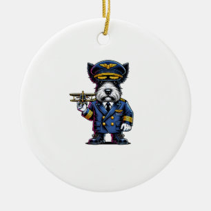 Schotse Terriër Piloot Keramisch Ornament
