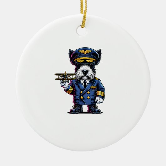 Schotse Terriër Piloot Keramisch Ornament (Voorkant)
