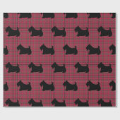 Schotse Terrier Plaid Kerst Inpakpapier (Vlak)