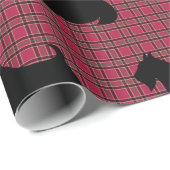 Schotse Terrier Plaid Kerst Inpakpapier (Rol Hoek)