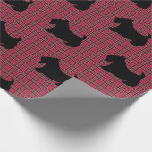 Schotse Terrier Plaid Kerst Wrapping Papier (Hoek)