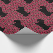 Schotse Terrier Plaid Kerst Wrapping Papier (Hoek)