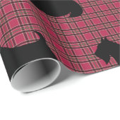 Schotse Terrier Plaid Kerst Wrapping Papier (Rol Hoek)