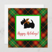 Schotse Terrier Plaid Vakantie Groet Kaart (Voorkant / Achterkant)