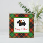 Schotse Terrier Plaid Vakantie Groet Kaart (Staand voorkant)