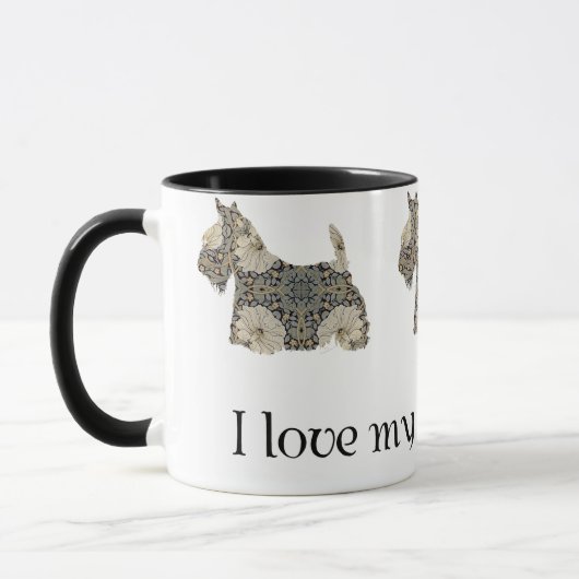 Schotse Terrier Plezier Silhouet Mok (Links)