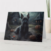 Schotse Terrier pompoenen Halloween Scary Kaart (Voorkant)