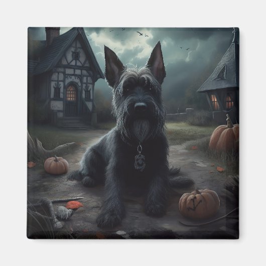 Schotse Terrier pompoenen Halloween Scary Magneet (Voorkant)