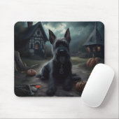 Schotse Terrier pompoenen Halloween Scary Muismat (Met muis)