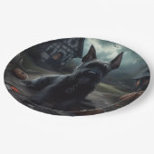 Schotse Terrier pompoenen Halloween Scary Papieren Bordje (Gekanteld)