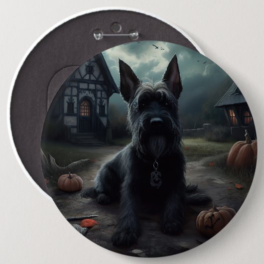 Schotse Terrier pompoenen Halloween Scary Ronde Button 6,0 Cm (Voorkant /achterkant)