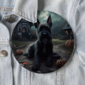 Schotse Terrier pompoenen Halloween Scary Ronde Button 6,0 Cm (In situ)