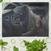 Schotse Terrier pompoenen Halloween Scary Theedoek (Gevouwen)