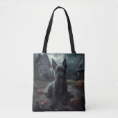 Schotse Terrier pompoenen Halloween Scary Tote Bag (Voorkant)