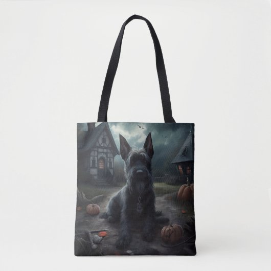 Schotse Terrier pompoenen Halloween Scary Tote Bag (Voorkant)
