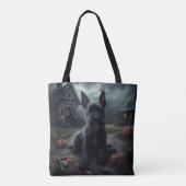 Schotse Terrier pompoenen Halloween Scary Tote Bag (Achterkant)