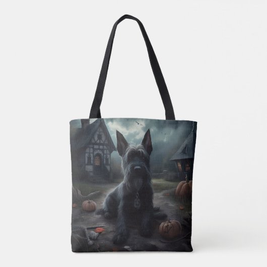 Schotse Terrier pompoenen Halloween Scary Tote Bag (Achterkant)