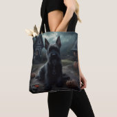 Schotse Terrier pompoenen Halloween Scary Tote Bag (Dichtbij)