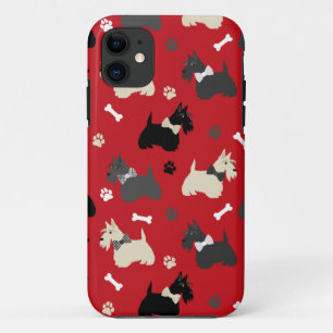 Schotse Terriër Pootjes en Botten Rood Case-Mate iPhone Case