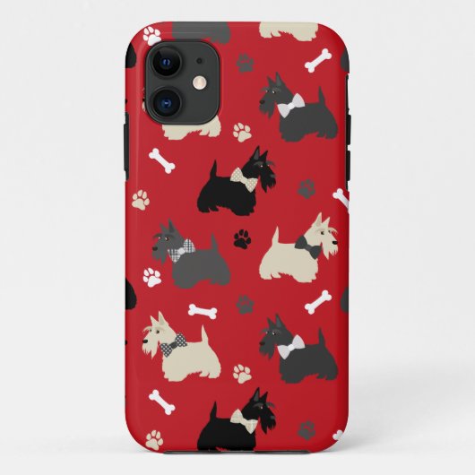 Schotse Terriër Pootjes en Botten Rood Case-Mate iPhone Case (Achterkant)