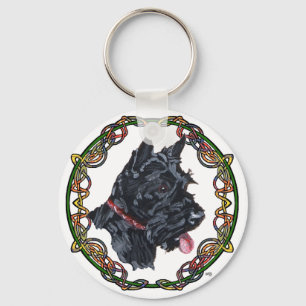 Schotse Terrier Portret Keltische Knoopwerk Sleutelhanger