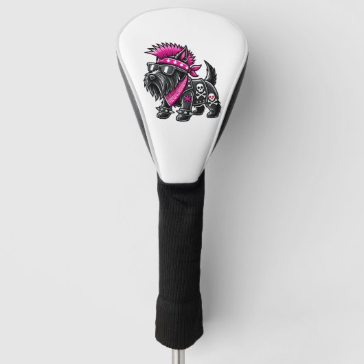 Schotse Terrier Punkmuziek Golfheadcover (Voorkant)
