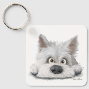 Schotse Terriër Puppy Cartoon Sleutelhanger