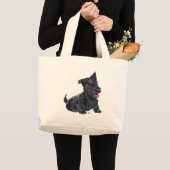 Schotse Terriër Puppy Grote Tote Bag (Voorkant (product))