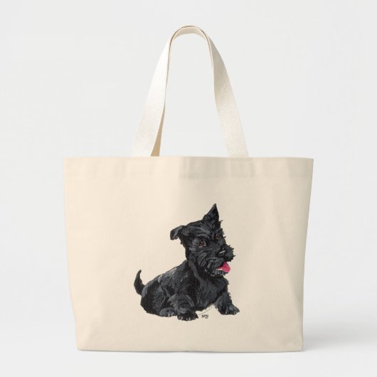 Schotse Terriër Puppy Grote Tote Bag (Voorkant)