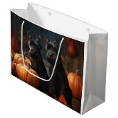 Schotse Terrier Puppy Herfst Delight Pompoen Groot Cadeauzakje (Voorkant Gekanteld)