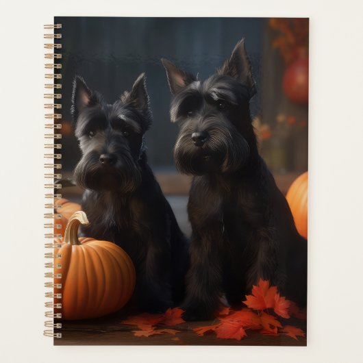 Schotse Terrier Puppy Herfst Delight Pompoen Planner (Voorkant)