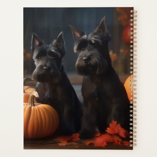 Schotse Terrier Puppy Herfst Delight Pompoen Planner (Achterkant)