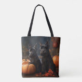 Schotse Terrier Puppy Herfst Delight Pompoen Tote Bag (Achterkant)