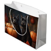 Schotse Terriër Puppy Herfst Plezier Pompoen Groot Cadeauzakje (Achterkant Gekanteld)