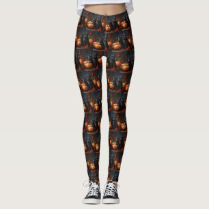 Schotse Terrier Puppy Herfst Plezier Pompoen Leggings